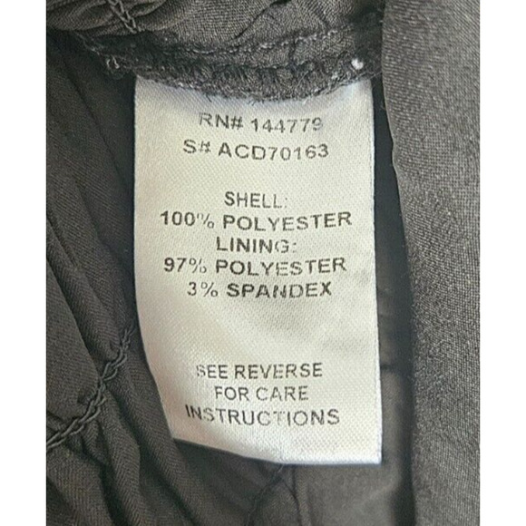 ACOA Womens Mini Dress Medium Black White Floral Smocked Long Sleeve Ruffle Boho - Picture 9 of 12